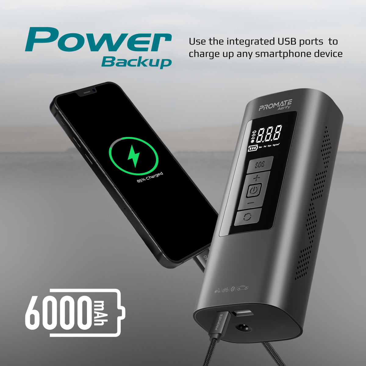 150PSI draagbare luchtcompressor met powerbank