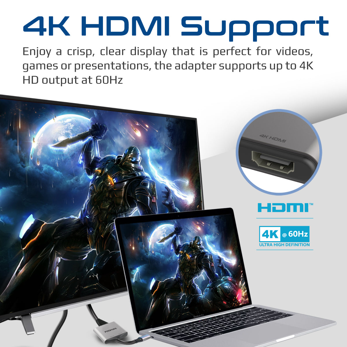 4K High Definition USB-C to Dual HDMI® Adapter