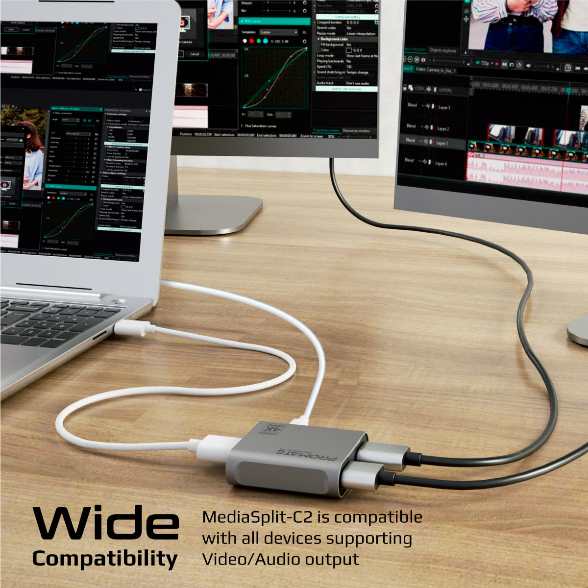 4K@60Hz HDMI® Splitter with Dual HDMI® Output