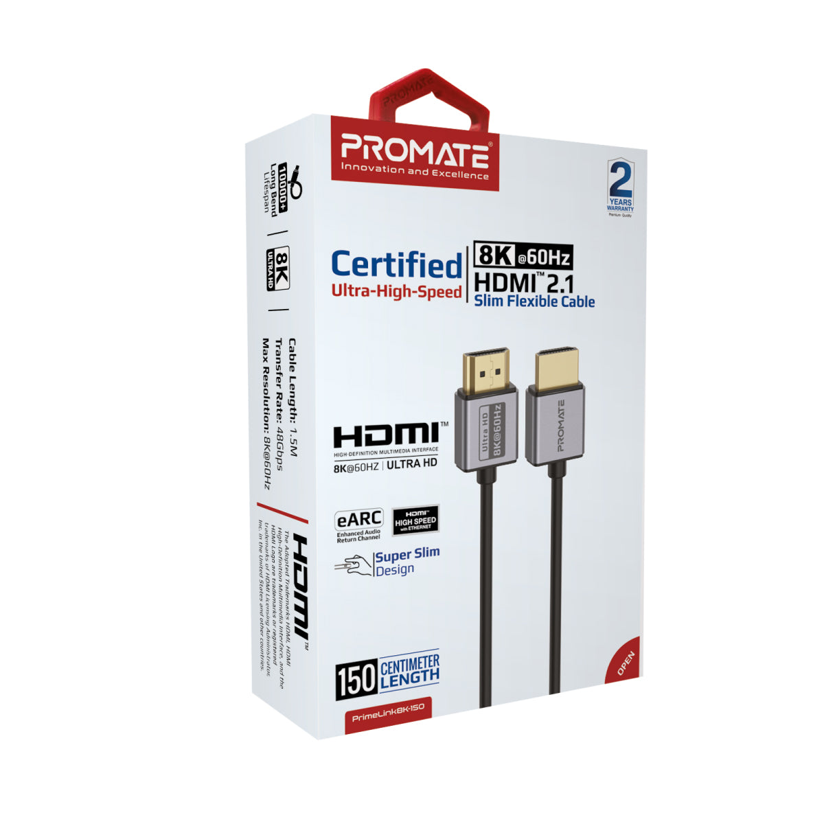 Gecertificeerde ultrasnelle 8K@60Hz HDMI® slanke flexibele kabel