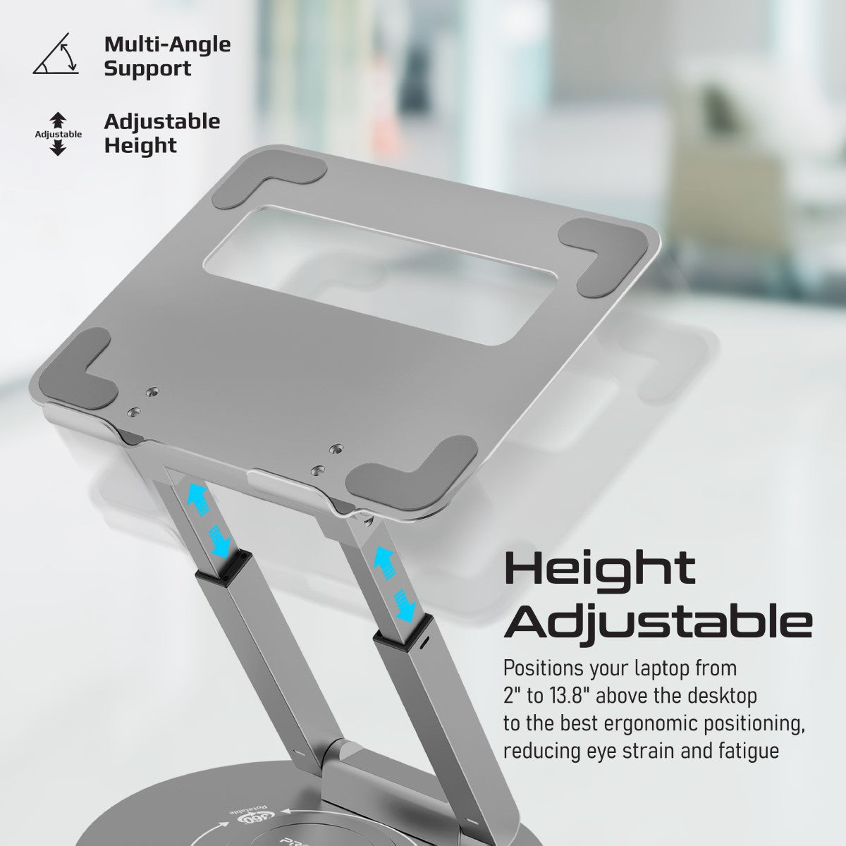 Ergonomischer mehrstufiger Laptopständer aus Aluminium