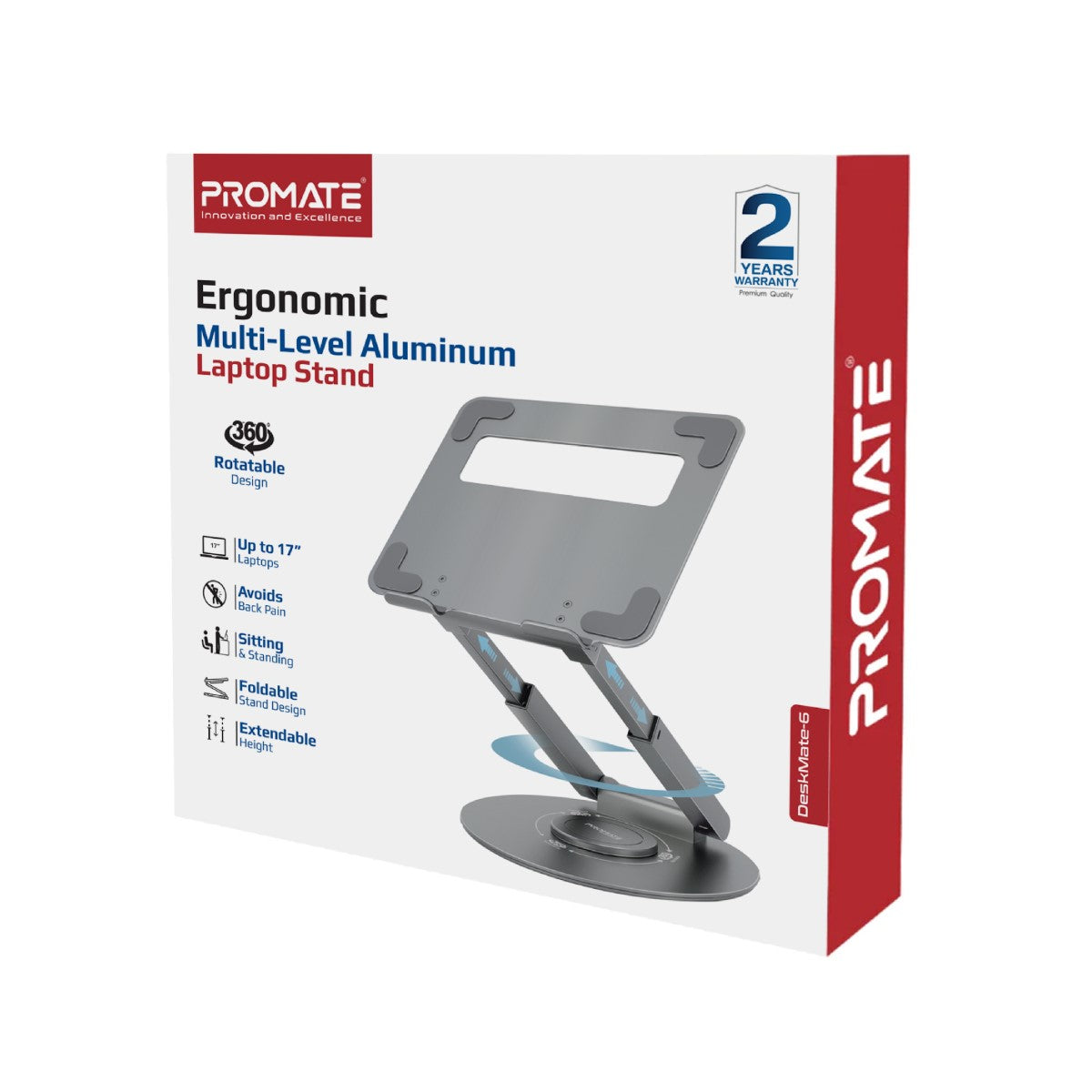 Ergonomischer mehrstufiger Laptopständer aus Aluminium