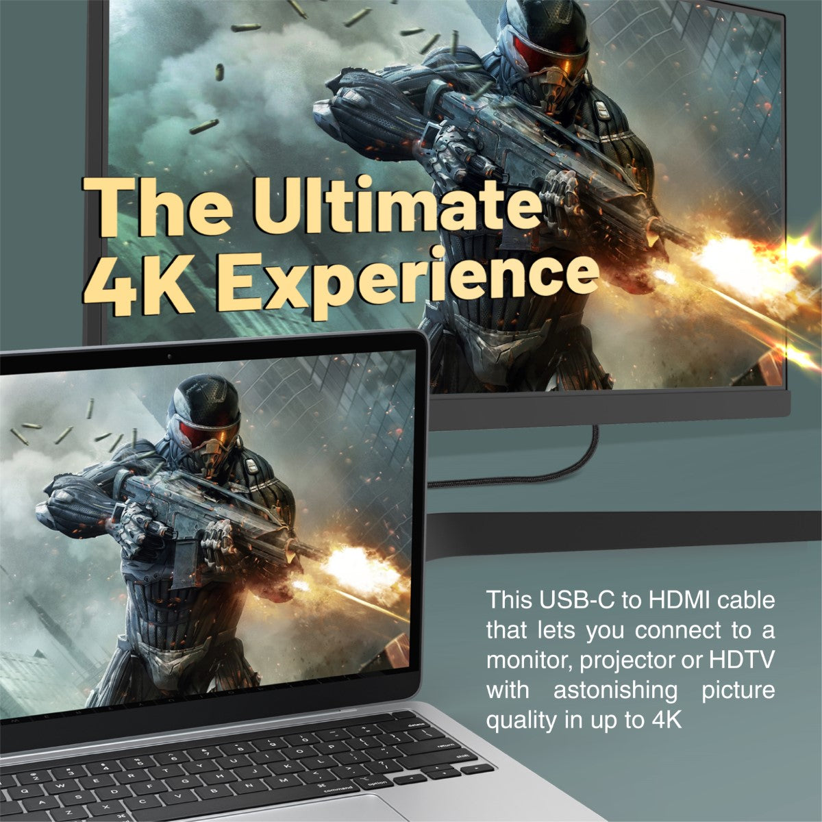 4K CrystalClarity™ USB-C to HDMI® Cable