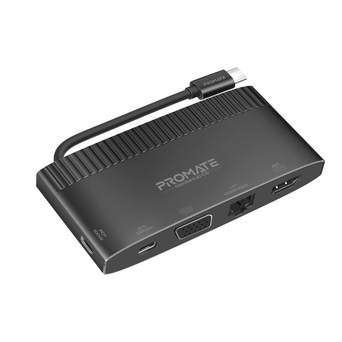 Äußerst vielseitiger 6-in-1-USB-C-Medien-Hub mit 100 W Stromversorgung