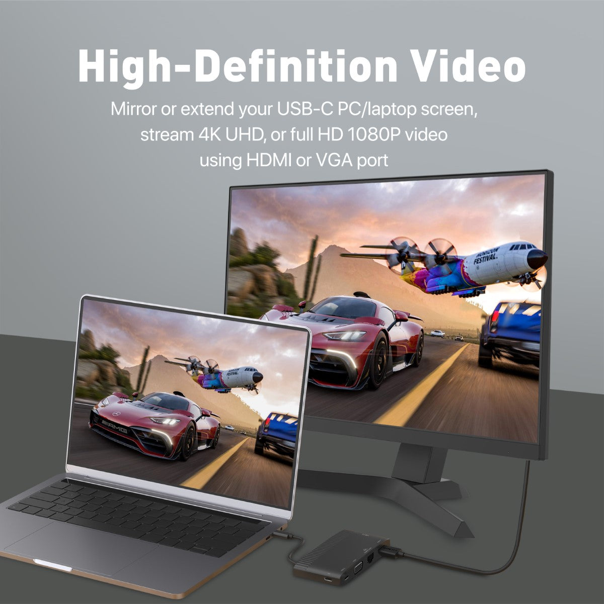 Äußerst vielseitiger 6-in-1-USB-C-Medien-Hub mit 100 W Stromversorgung