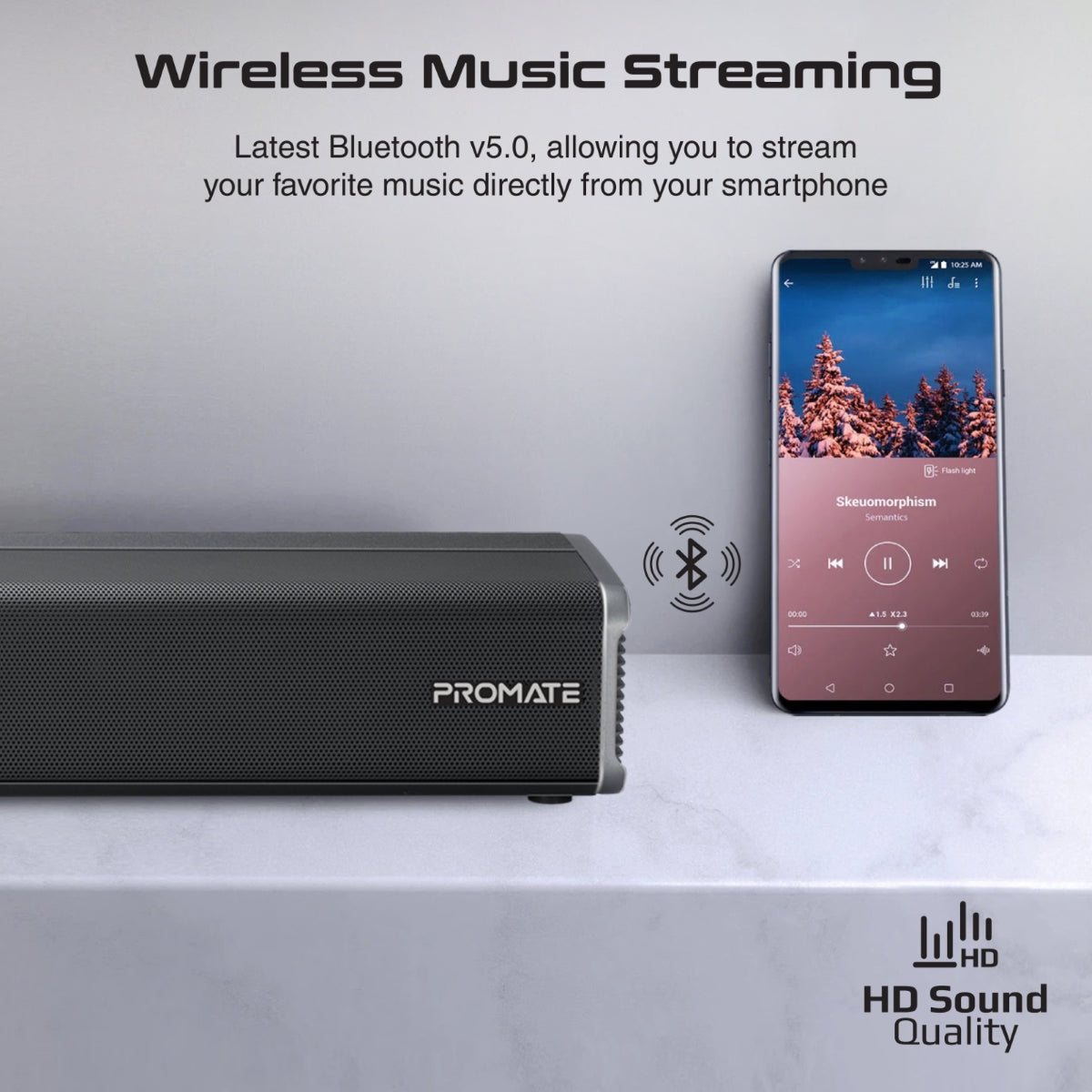 60W Ultra-Slim SoundBar with Built-in Subwoofer