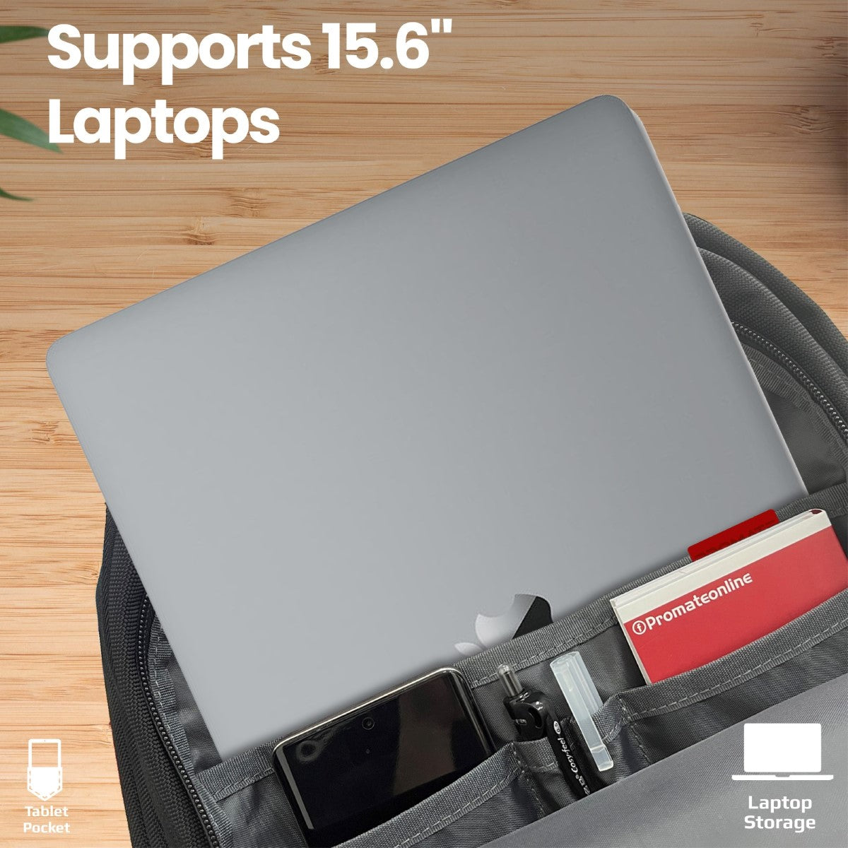 Large Capacity Backpack with Multiple Compartments for 15.6” Laptops