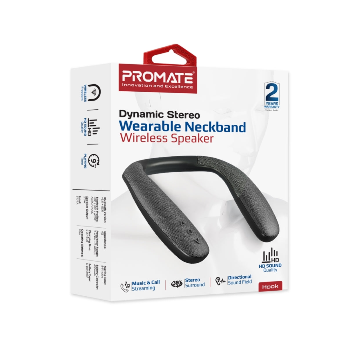 Dynamic Stereo Wearable Neckband Wireless Speaker