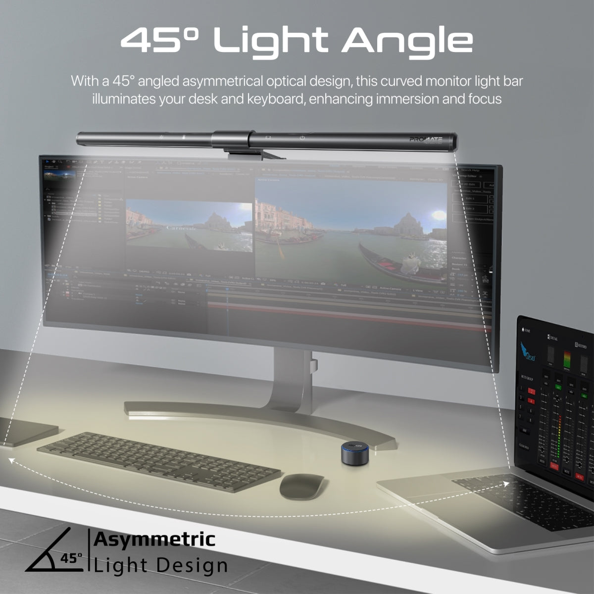 LumiBar™ Touch-gesteuerte LED-Monitorleuchte mit kabellosem Controller