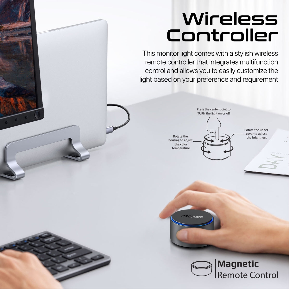 LumiBar™ Touch-gesteuerte LED-Monitorleuchte mit kabellosem Controller