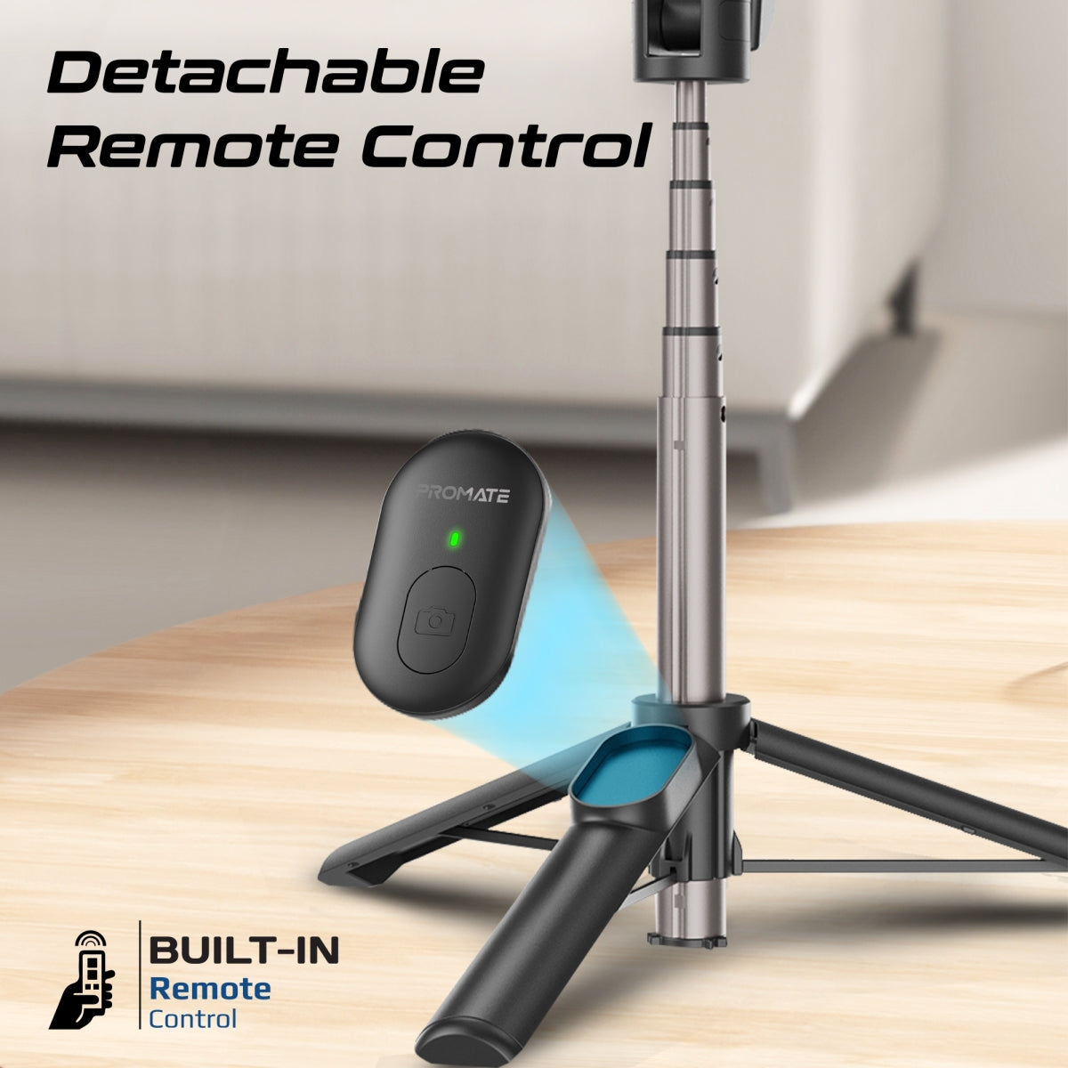 MagSafe Compatible Foldable Selfie Stick with BT Remote Control
