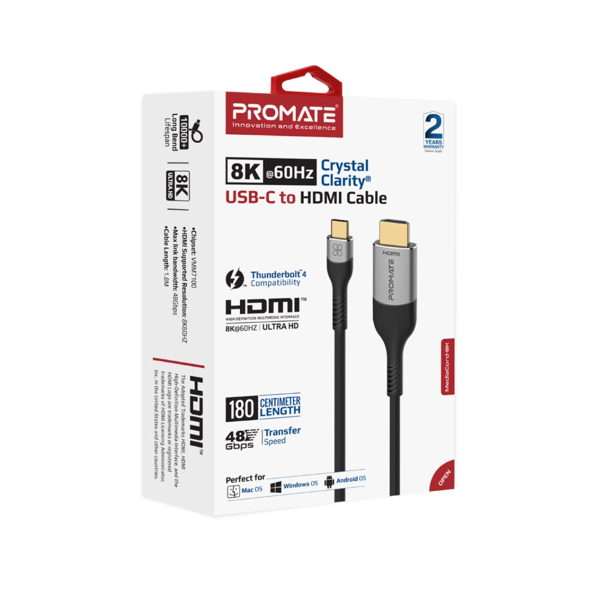 8K CrystalClarity™ USB-C to HDMI® Cable