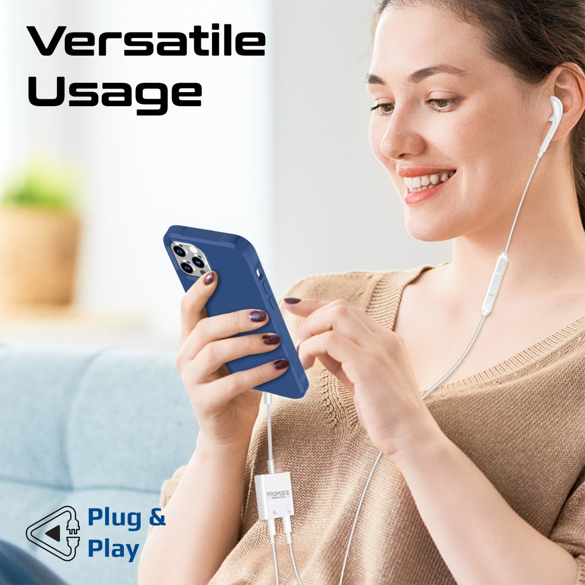 Dual Port Audio and Charge Lightning Adapter