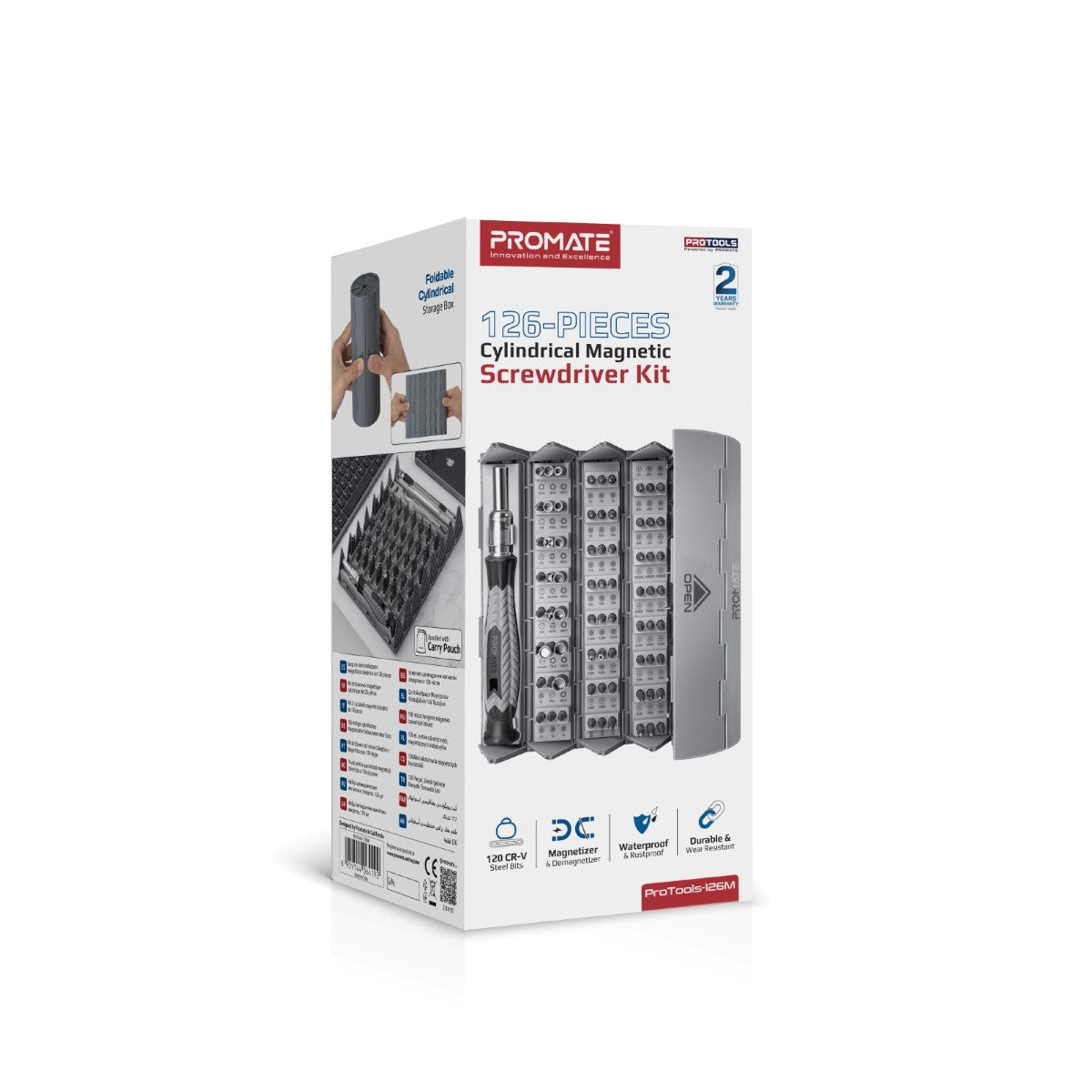 126 Piece Cylindrical Magnetic Screwdriver Kit