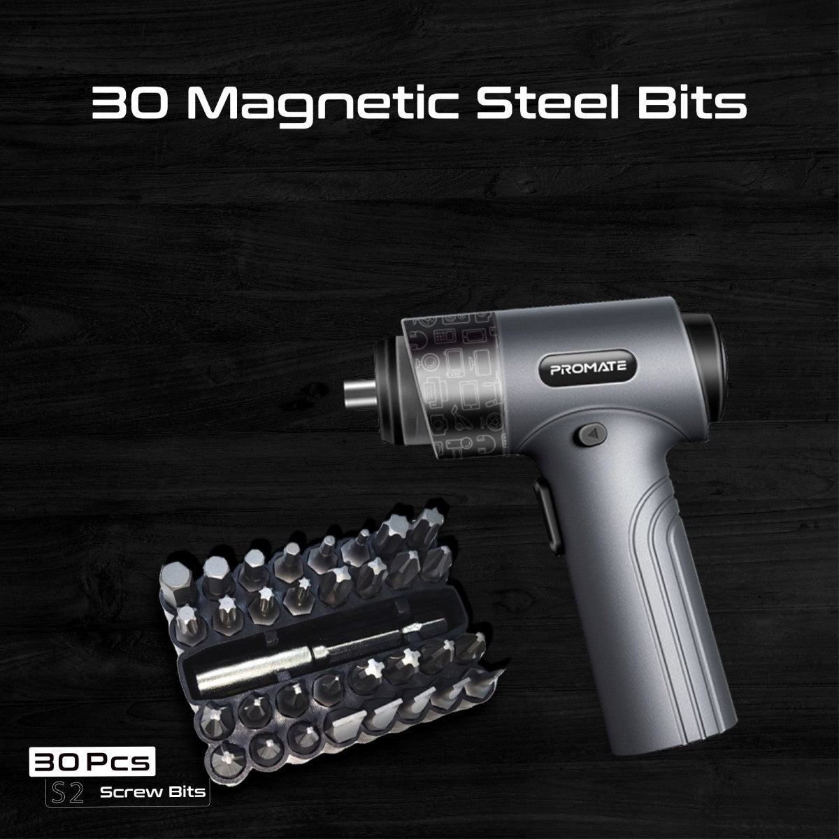 36-Pieces Wireless Electric Screwdriver Kit with LED Fill Light