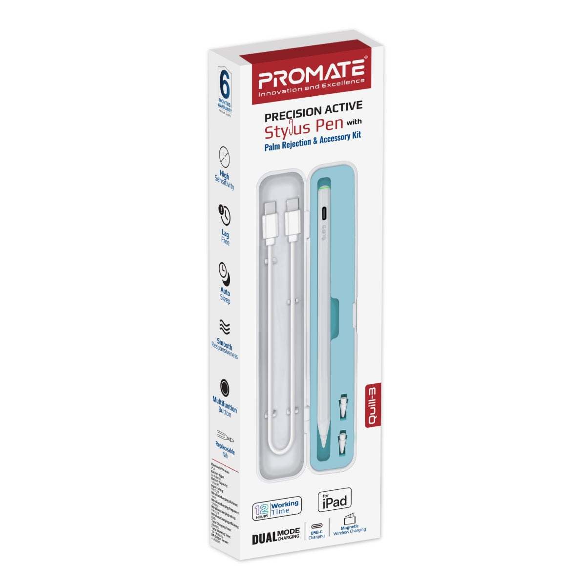 Precision Active Stylus Pen with Palm Rejection & Accessory Kit