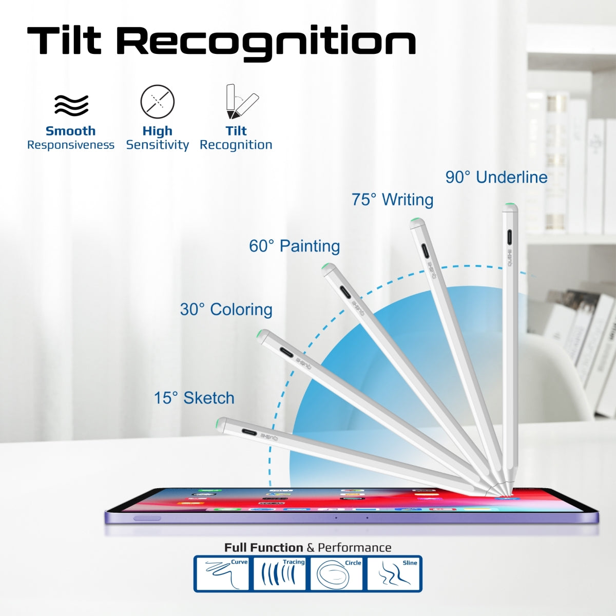 Precision Active Stylus Pen with Palm Rejection & Accessory Kit