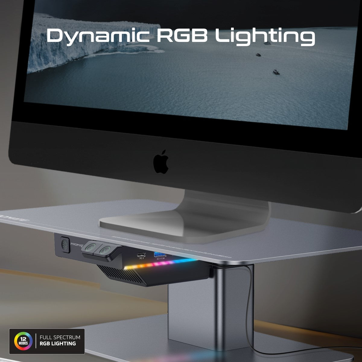 Motorized Ergonomic Monitor & Laptop Stand with Built-In USB Hub