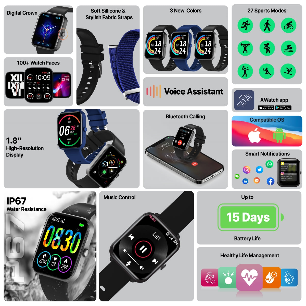 XWatch-B18 Black