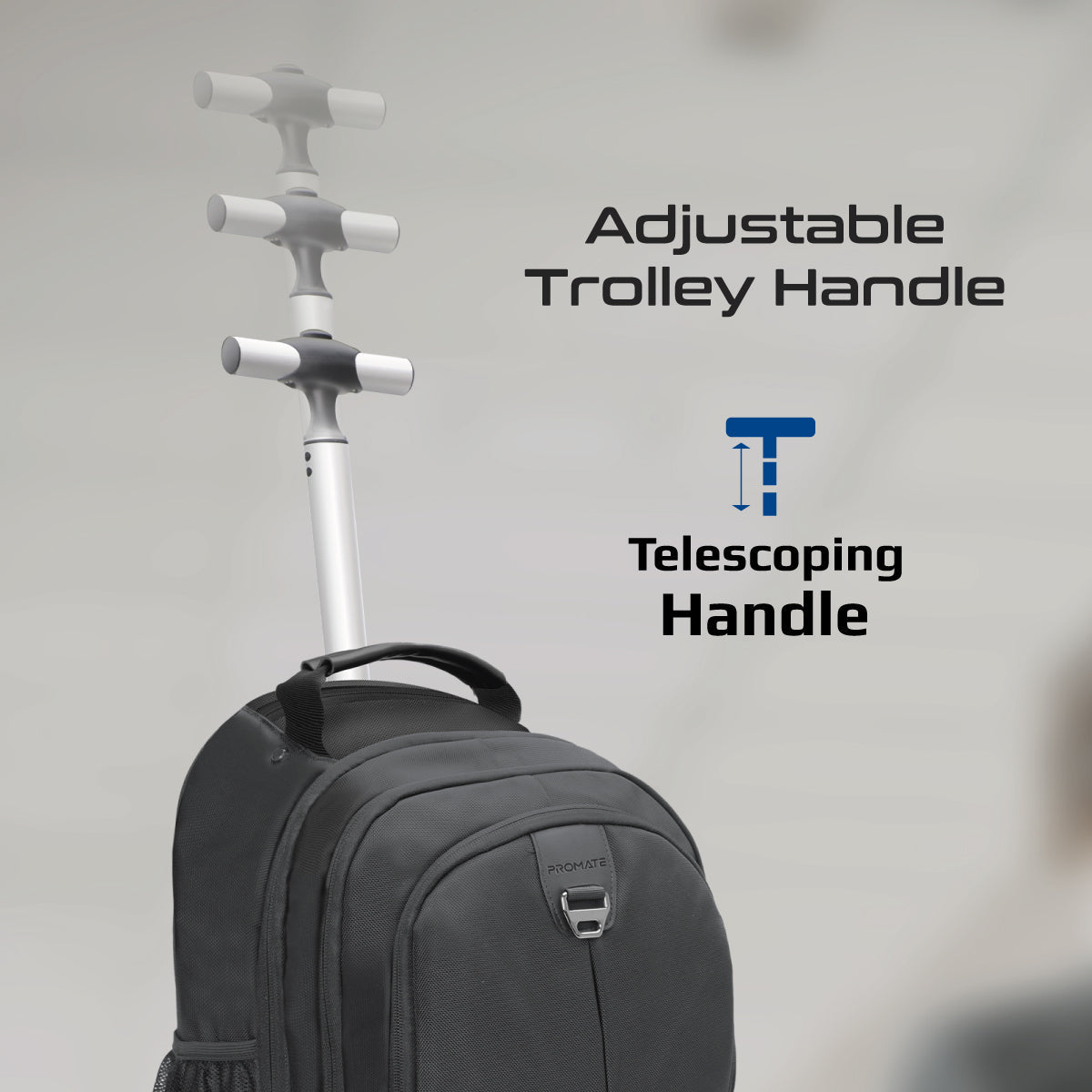 Grote capaciteit trolleytas met meerdere compartimenten voor 15,6" laptops