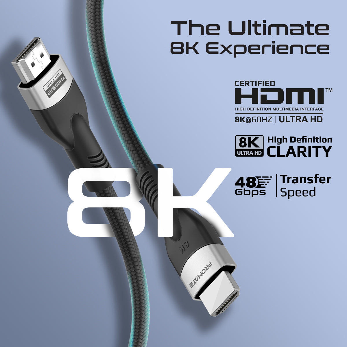 Gecertificeerde ultrahoge snelheid 8K@60Hz HDMI®-kabel