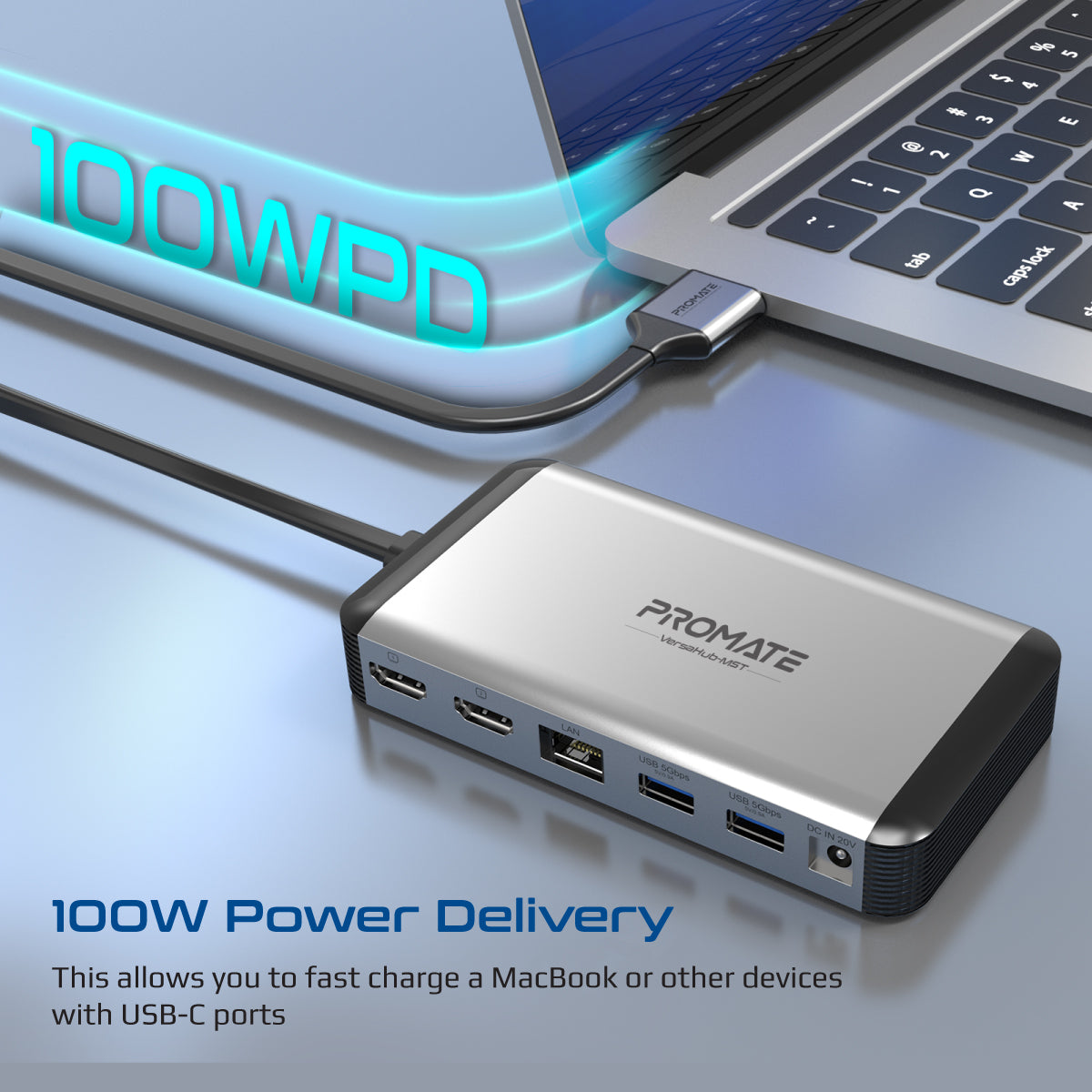 13-in-1-MacBook-Dockingstation mit 150-W-Netzteil und 4K@60Hz MST-Dual-Display