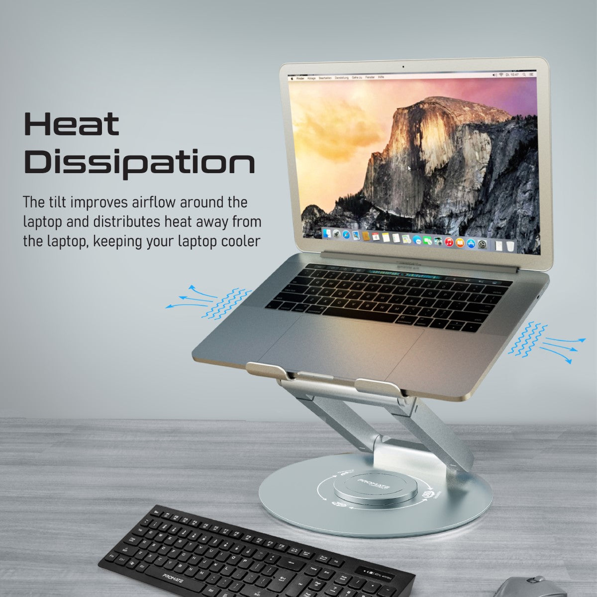 Ergonomischer mehrstufiger Laptopständer aus Aluminium