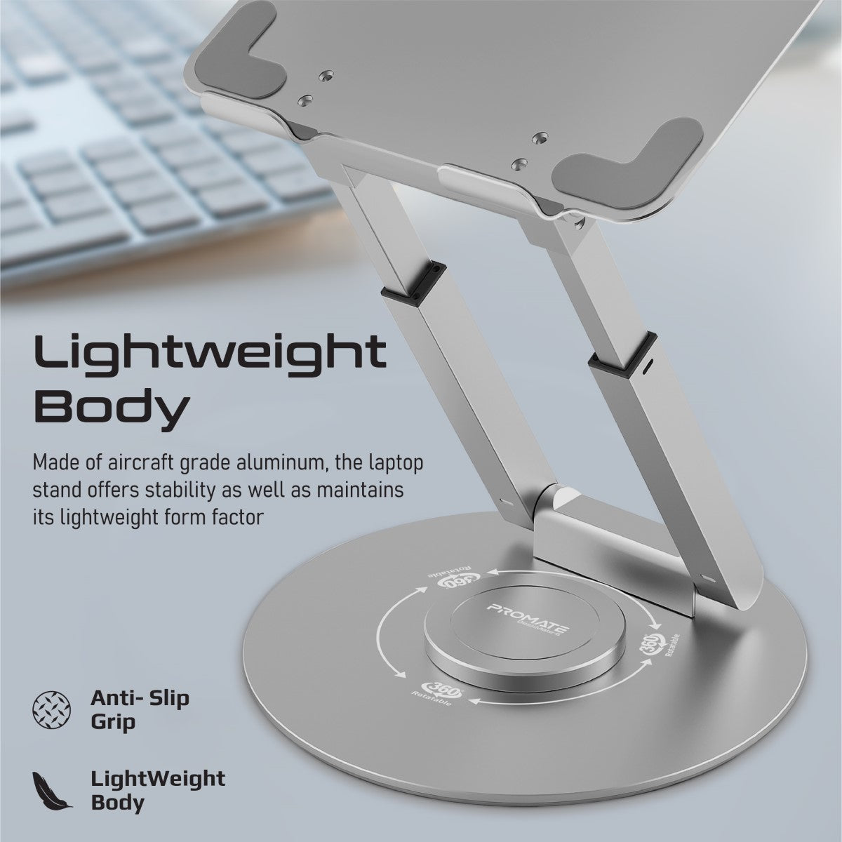 Ergonomischer mehrstufiger Laptopständer aus Aluminium