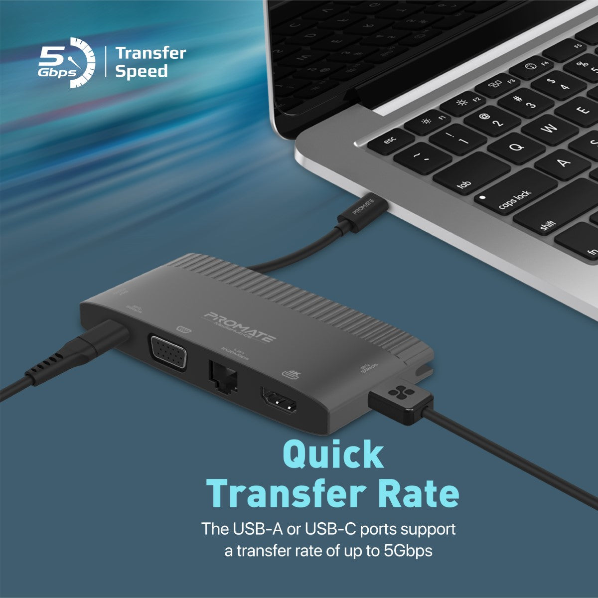 Äußerst vielseitiger 6-in-1-USB-C-Medien-Hub mit 100 W Stromversorgung