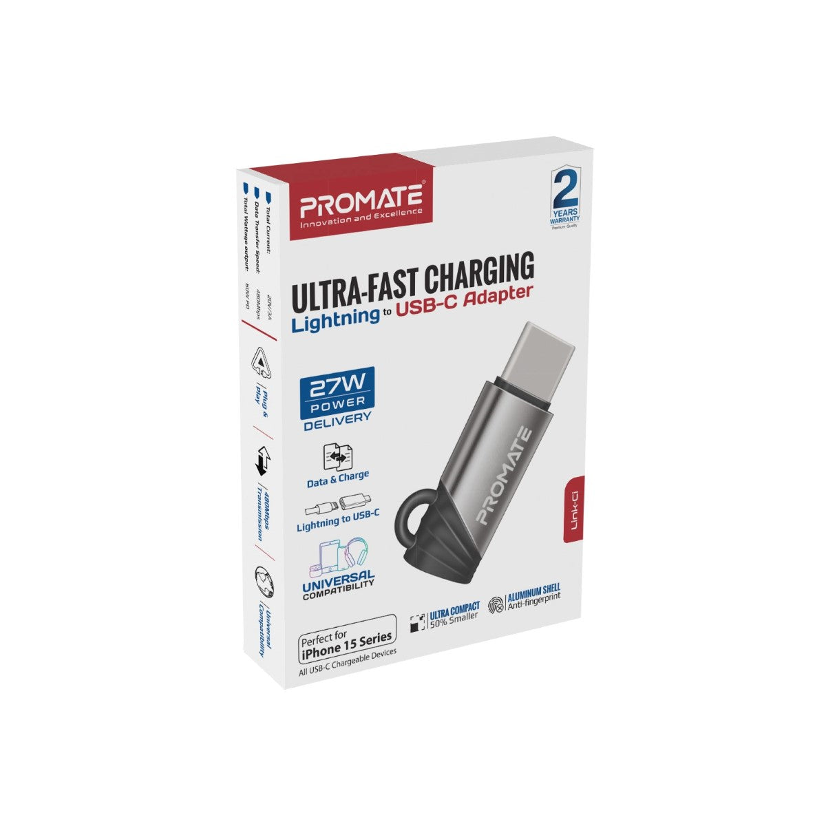 Ultra-Fast Charging Lightning to USB-C Adapter
