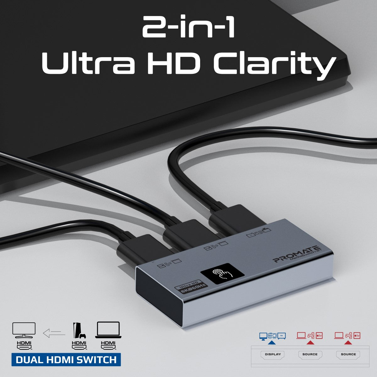 Ultra-HD 8K@60Hz HDMI® Switch with Smart Touch Control