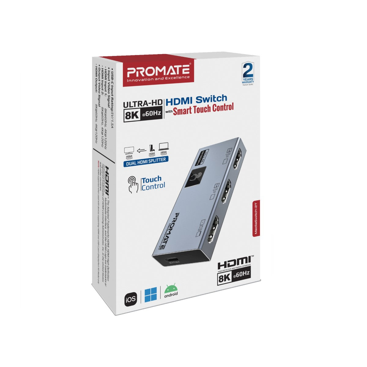 Ultra-HD 8K@60Hz HDMI® Switch with Smart Touch Control