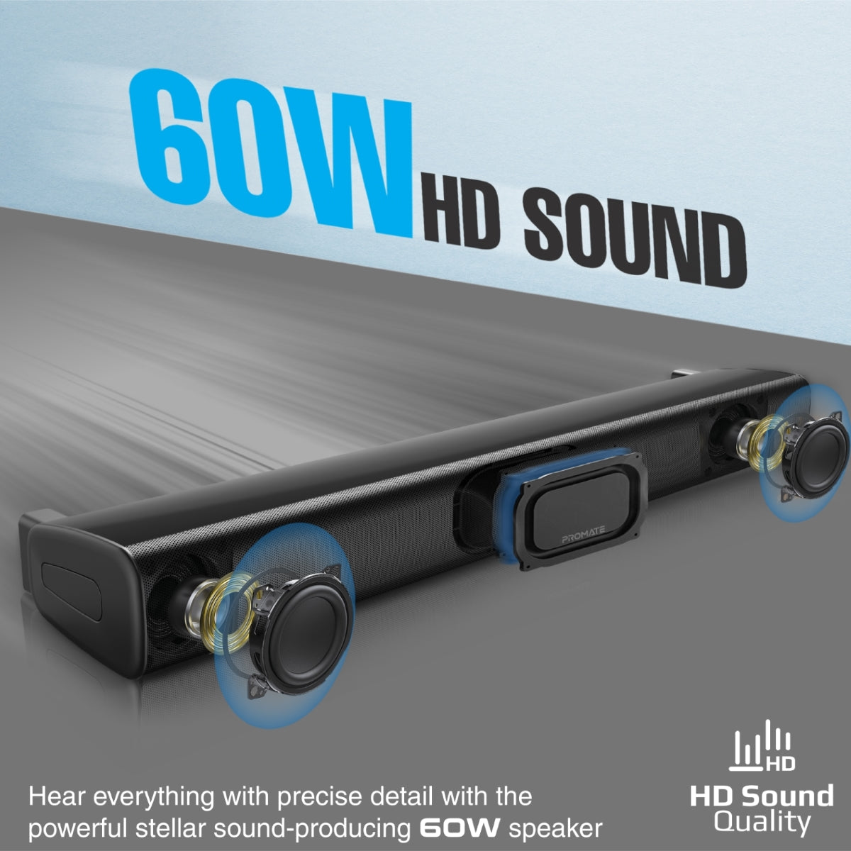 60-W-BassBoost™-SoundBar mit Subwoofer
