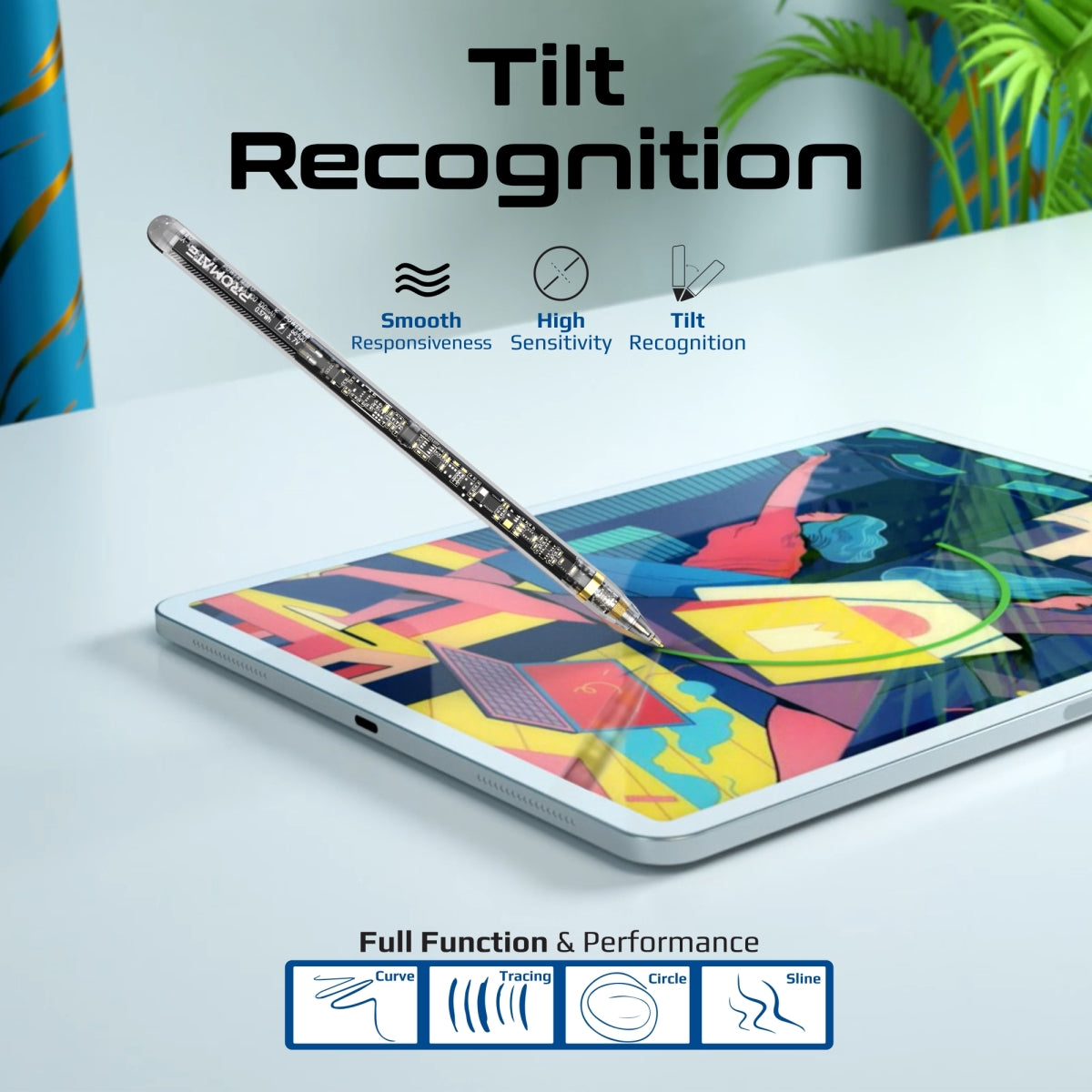 Transparent Precision Active Stylus Pen with Palm Rejection