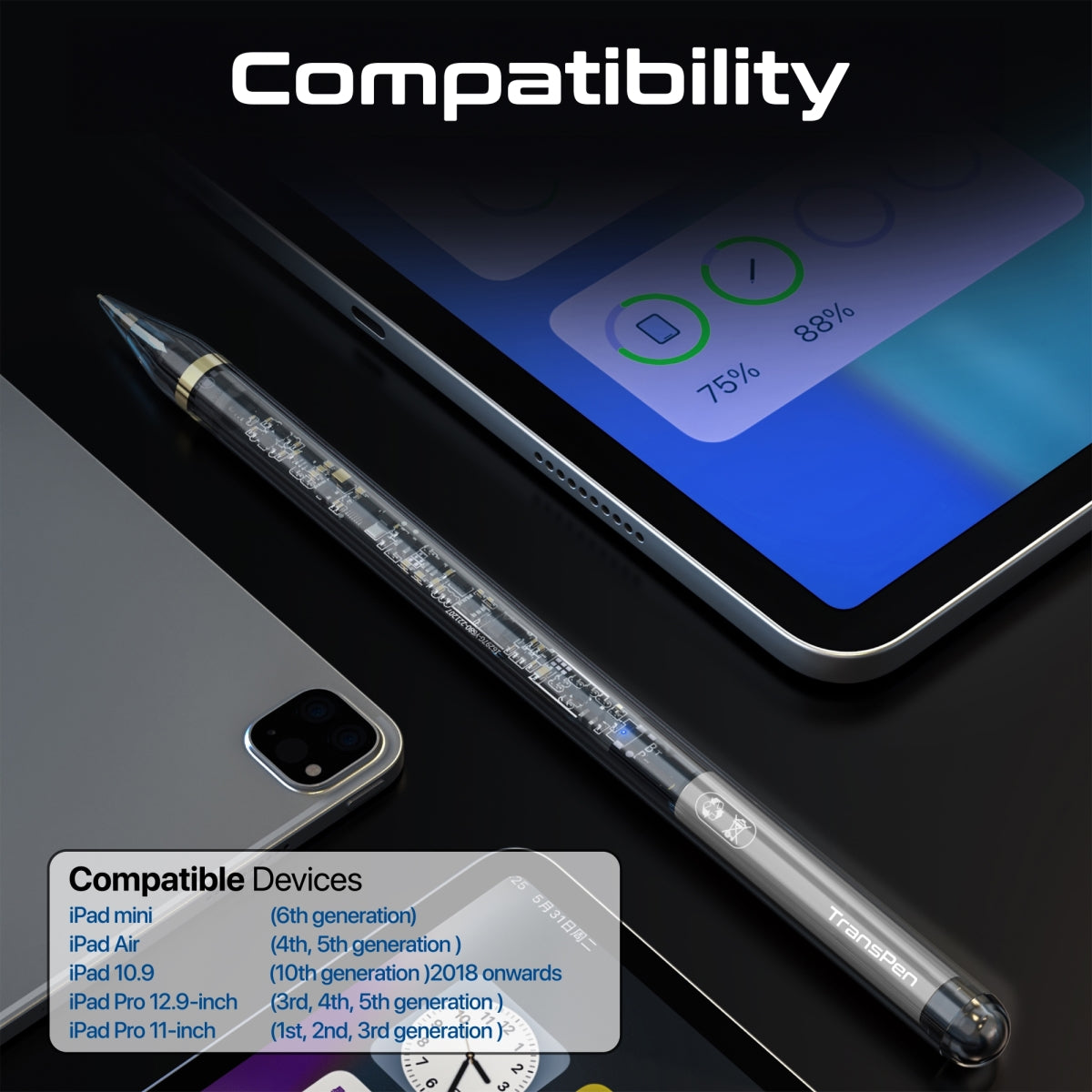 Transparent Precision Active Stylus Pen with Palm Rejection