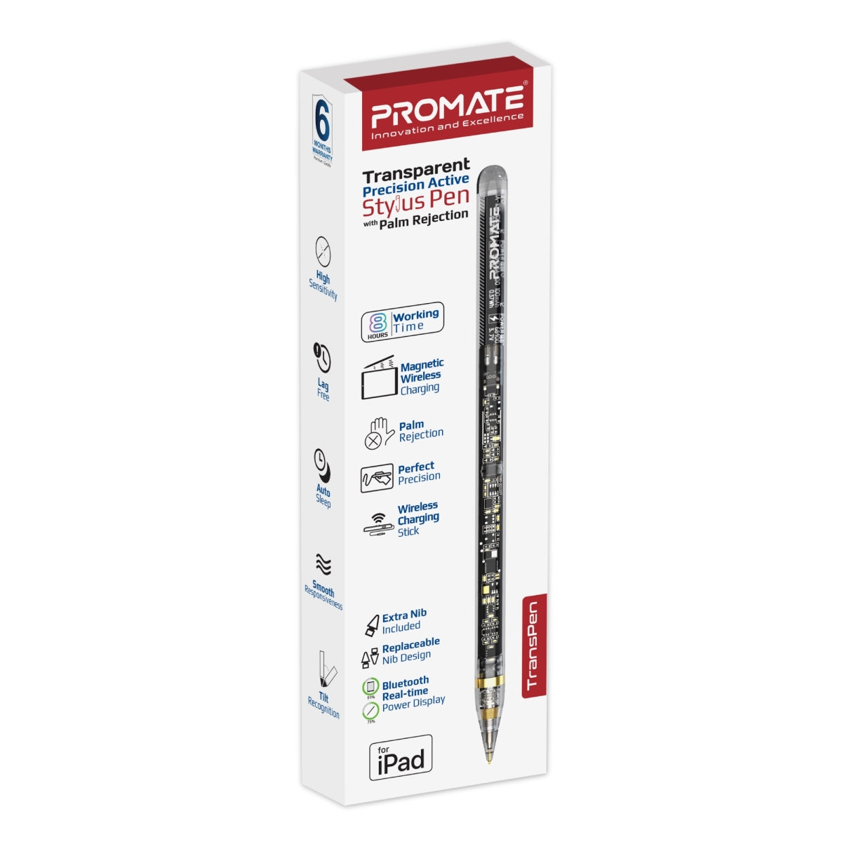 Transparent Precision Active Stylus Pen with Palm Rejection